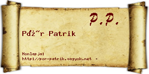 Pór Patrik névjegykártya