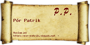 Pór Patrik névjegykártya